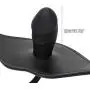 SMspade Leather Mouth Gag Adjustable Inflatable Dildo Gag Silicone Black