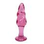 4.3 Inches Pink Glass Pleasure Wand for Anal Sex Play, Eastern Delights Small Anal Butt Plug for Beginner Starter