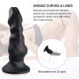 Liquid Silicone Dildo with Suction Cup for Hands-free Play,UTIMI Realistic Snake Head Dong Animal Dildo Black,1 Water-Based Lube,7.1 Inch