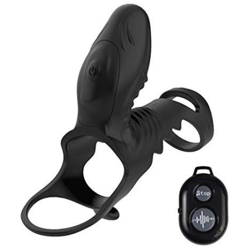 Kenrtuers 10 Vibrations Vibrating Ring Silicone Co Ckring with 10M Remote Control Vibrator Massager Men & Women Couples