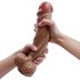 InvincibleFun Bendable and Flexible 28CM Big Size Personal Relax Massager Huge D & -ǐl-do Toys for Women - Realistic Massager Strong Suction Applied to Various environments Enrich