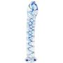 Eastern Delights Elite 6.8 Inch Bent Pleasure Wand Glass Dildo, Clear with Blue Vein
