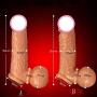 Liquid Silicone Penis Sleeve Enlargement Condom Reusable Locking Delayed Ejaculation Ring Dildo Extender Adult Sex Goods for Men