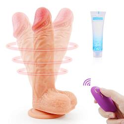 Realistic Anal Dildo with 10 Powerful Vibration Modes Bendable Shaft Soft Silicone for G-spot Anal Prostate Stimulation, PALOQUETH Waterproof Vibrating Dildo with Strong Suction Cup for Beginner Advan