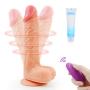 Realistic Anal Dildo with 10 Powerful Vibration Modes Bendable Shaft Soft Silicone for G-spot Anal Prostate Stimulation, PALOQUETH Waterproof Vibrating Dildo with Strong Suction Cup for Beginner Advan