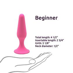 Velvet Soft Butt Plug Anal Training Kit + Ultimate Guide to Anal Sex for Women - Set of 3 Plugs - 3 Different Sizes from Small to Large - A key to Anal Sex - Comes in 3 Vibrant Colors