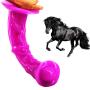 FAAK Big Horse Dildo Animal Style Large Head Adult Sex Toy (Purple)