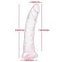 HYLHYL3-F Flexible Soft Bendable Stick Hands-Free Suction Cup Women Waterproof Toy Pink PVC Material (21cm/8.3in)