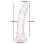 HYLHYL3-F Flexible Soft Bendable Stick Hands-Free Suction Cup Women Waterproof Toy Pink PVC Material (21cm/8.3in)