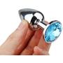 Jewelry Anal Plug Beginners Sex Toys - Butt Plug Booty Beads - For Women Men Couples (Blue, Discreet Package)