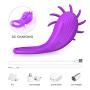 Vibrating Cock Ring, Penis Ring with Double Loop Licking 10 Rotation Speeds Waterproof Medical Silicone Rechargeable Couples Adult Sex Toy (Purple)