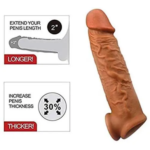 Gift 9inch Extender Enlarger Extension Sheath Elastic Long Lasting Time Size Sleeve Stamina Enhancerw909