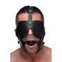 Strict Leather Black Gag and Blindfold Head Harness