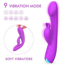 Upgraded G Spot Vibrator Rabbit Dildo Vibrator with 9 Powerful Vibration Clitoris Stimulator Vibrator for Female Dildo Adult Sex Toys for Women and Couples