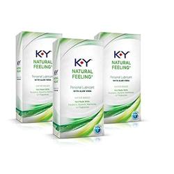 Personal Lubricant, K-Y Natural Feeling with Aloe Vera Sex Lubricant, 5.7 oz (3x1.69 oz) Sex Lube for Women, Men & Couples. Safe to use with Devices, Sex Toys, and Vibrators