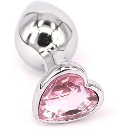 Eastern Delights Heavy Accented Aluminum Anal Trainer Butt Plug, Heart Gem
