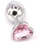 Eastern Delights Heavy Accented Aluminum Anal Trainer Butt Plug, Heart Gem