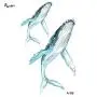 WYUEN 12 PCS/lot Whale Shark Temporary Tattoo Sticker for Women Men Fake Tatoo Body Art Adult Waterproof Stickers 9.8X6cm W12-06