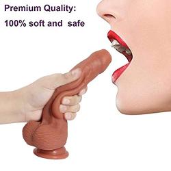 CRYPXL WFWJD 8.4 Inch Huge Dick Pénis Waterproof Silicone Massager with Strong Suction Cup - Absorbable on Mirrors, Floors and Any Smooth Surface