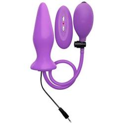 Ouch! Inflatable Vibrating Silicone Plug Dildos, Purple