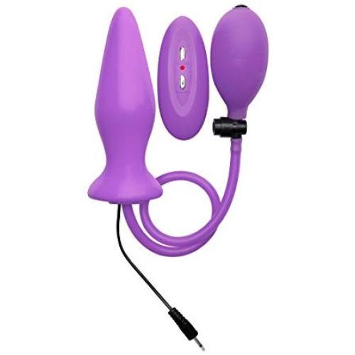Ouch! Inflatable Vibrating Silicone Plug Dildos, Purple
