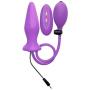 Ouch! Inflatable Vibrating Silicone Plug Dildos, Purple