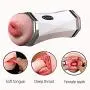 Lovely and Exercise Realistic Male Aír-cräft Cup White T-Shirt Six Toys Men 2 in 1 Vibrǎtion Deep Throat Realistic Oral Súcking Daily Waterproof Frequency Conversion Vibration-Somatosensory Interactio