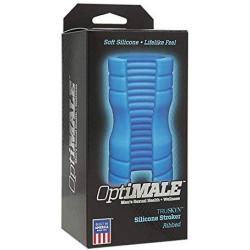 Doc Johnson OptiMALE™ - TRUSKYN™ Silicone Stroker - Ribbed - Blue