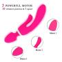 Wireless Magic Handheld Massage Vibrator - 10 Kinds of Vibration Frequency - Waterproof - Ultra-Quiet - USB Magnetic Charging - is a Good Helper for Travel (RT-Rose red)