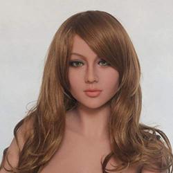 RYDoll Realistic Sex Doll Head Oral Pleasure Suitable 140cm-173cm Full Size Sexy Dolls Male Sex Toys-Tan (Head Only)