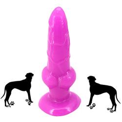 Romi Realistic Dildo Animal Dog Penis Waterproof Adult Toy Cock for Women(Purple)