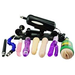 FREDORCH Automatic Sex Machine for Female Thrusting with 5 Dildos,Vagina Cup Retractable Telescopic Gun Sex Toys