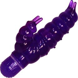 Waterproof Ribbed Vibe 6" Purple Caterpillar