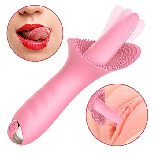 G Spot Clitoral Vibrator, Tongue Vibrator Stimulator, Soft Licking Clit Tickler Adult Sex Toys for Female Nipple Oral Sex Couples Solo Blowjob Orgasm Vaginal Anal Massager 10 Modes Whisper (Pink)