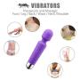 Wand Massager Waterproof USB Rechargeable Cordless Massager with 8 Speeds 20 Modes, Whisper Quiet, Waterproof, Handheld for Neck Shoulder Back Body Muscles Aches Sports Recovery – Purple by Shealth