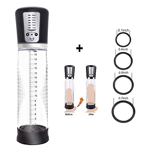 Electric Penis Pump Enlargement Vacuum Pump with 4 Extra Penis Rings Rechargeable Male Enhancement to Increase Size and Strength