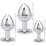 Vibratos Swinging Happy Gift Giving 3PCS Stainless Steel Pl-ugs Round Shaped Jeweled Design Plug Anale Seoy Stimulation Toys Fun-Store Green Great for Beginners