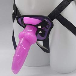 Liuyang001 Different Enjoyment7.2-inch Elastic Animal Purple Double Strapon Harness Strap Ons Funny Toys for Lesbian Pants Strap On Strapless liuyang001