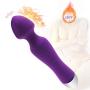 Electric Heating Vibrator Magic Wand Massager, Waterproof Cordless Rechargeable Handheld G Spot Clitoris Vibrator, Built in Turbo Mode with 7 Powerful Vibration, Perfect for Couples, Women (Purple)