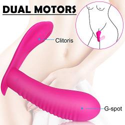 Clitoral G-Spot Vibrator, Xocity, Dildo Vibrator with Wireless 10M Remote Contral and 42°C Heating Function 10 Vibration Modes, Wearable Vibrator Adult Sex Toy for Women Female Couples