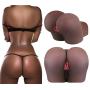 Backside Brown Double-Entry Realistic Life-Like Torso Love Doll Masturbator