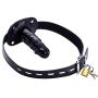 Mouth Gag Leather Mask Hood - Soft Silicone Adjustable Strap-On Lockable Belt Penis Dildo Mouth Gag Durable BDSM Sex Toy Adjustable for Couples (Long Mouth Gag(3.9inch), Black)