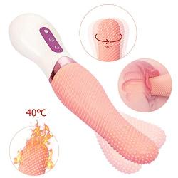 Clitoral Tongue Vibrator, Xocity, G Spot Nipple Anal Vagina Stimulator with Heating Function 7 Rotation and 7 Vibration Modes