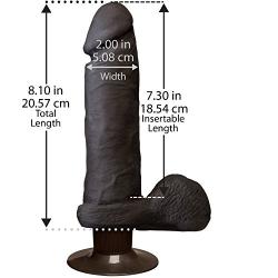 Doc Johnson The Realistic Cock - ULTRASKYN - Vibrating 8 Inch - Dildo - Chocolate