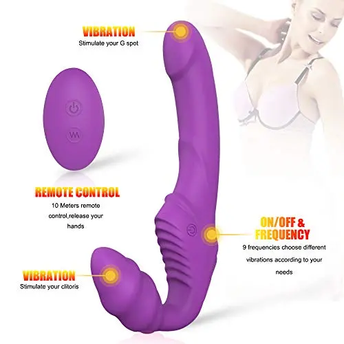 Best Vigina Strapless Vibrartor Women 9 Speed Double ViBrantor Lesbian Remote Control Adult Sexy Toy for Female Couples,Purple Best Vigina Strapless Vibrartor Women 9 Speed Double ViBrantor Lesbian Remote Control Adult Sexy Toy for Female Couples,Purple