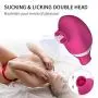 Sucking & Licking 2 in 1 Clitoris Vibrator for Double Stimulation, Adorime Clit Sucker Tongue Vibrator Stimulator for Oral Sex Solo Blowjob, Nipples Massagers Cunnilingus Sex Toys for Women or Couples