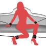 Portable Fetish Bondage Kit with 4 Adjustable Furry Ankles Wrists Cuffs for Beginners Couples Sex, PALOQUETH BDSM Bed Restraint Sets with 4 * 5 Feet Cotton Ropes for Sofa Chair Table Bind up