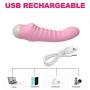 Personal Handheld Wand Massager Quiet Cordless Waterproof Rechargeable 7 Modes Telescopic Massage-Pink