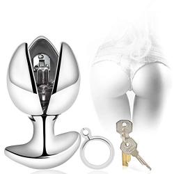 YiFeng Opening Lotus Anal Plug, Heavy Duty Stainless Steel Anal Trainer Butt Expander with Lock