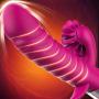 DDapen Intelligent Heating Powerful Rechargeable 10 Modes Upgraded Th-Rusting Ro-tating Novelty Rabbit Wand Toy 100% Waterproof&Ultra-Silent